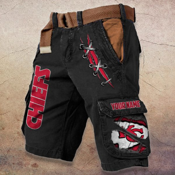 Kansas City Chiefs Pocket Print Cargo Shorts (Belt Not Included) PBV6SUS