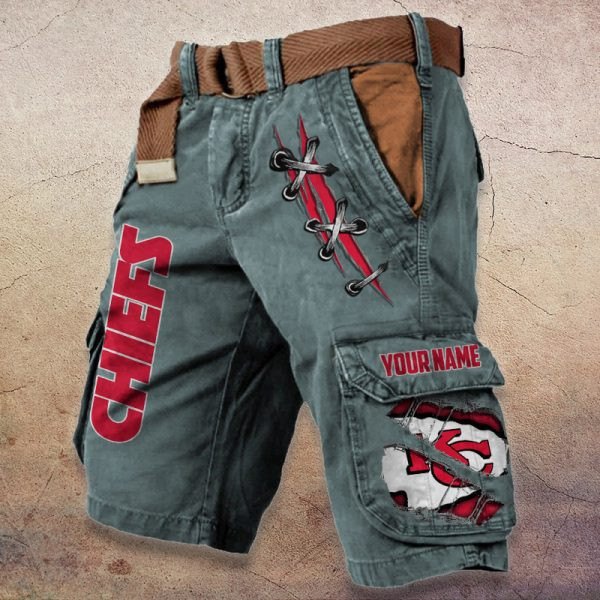 Kansas City Chiefs Pocket Print Cargo Shorts (Belt Not Included) PBV6SUS
