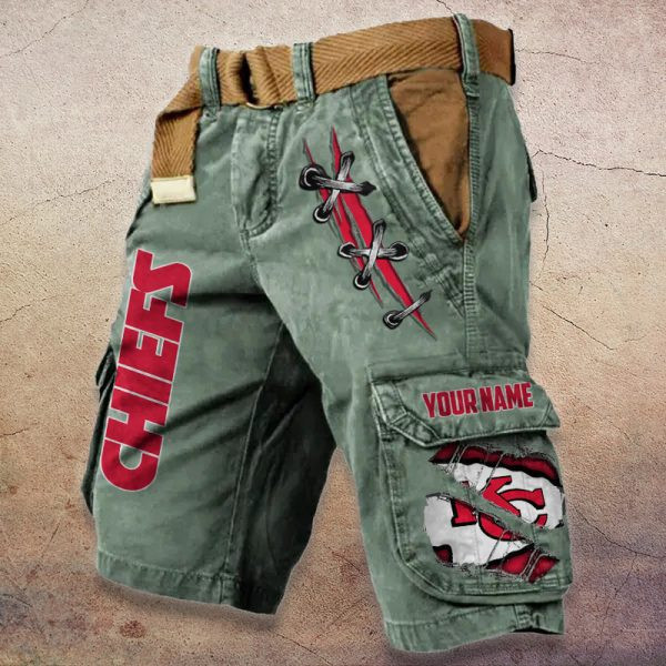 Kansas City Chiefs Pocket Print Cargo Shorts (Belt Not Included) PBV6SUS