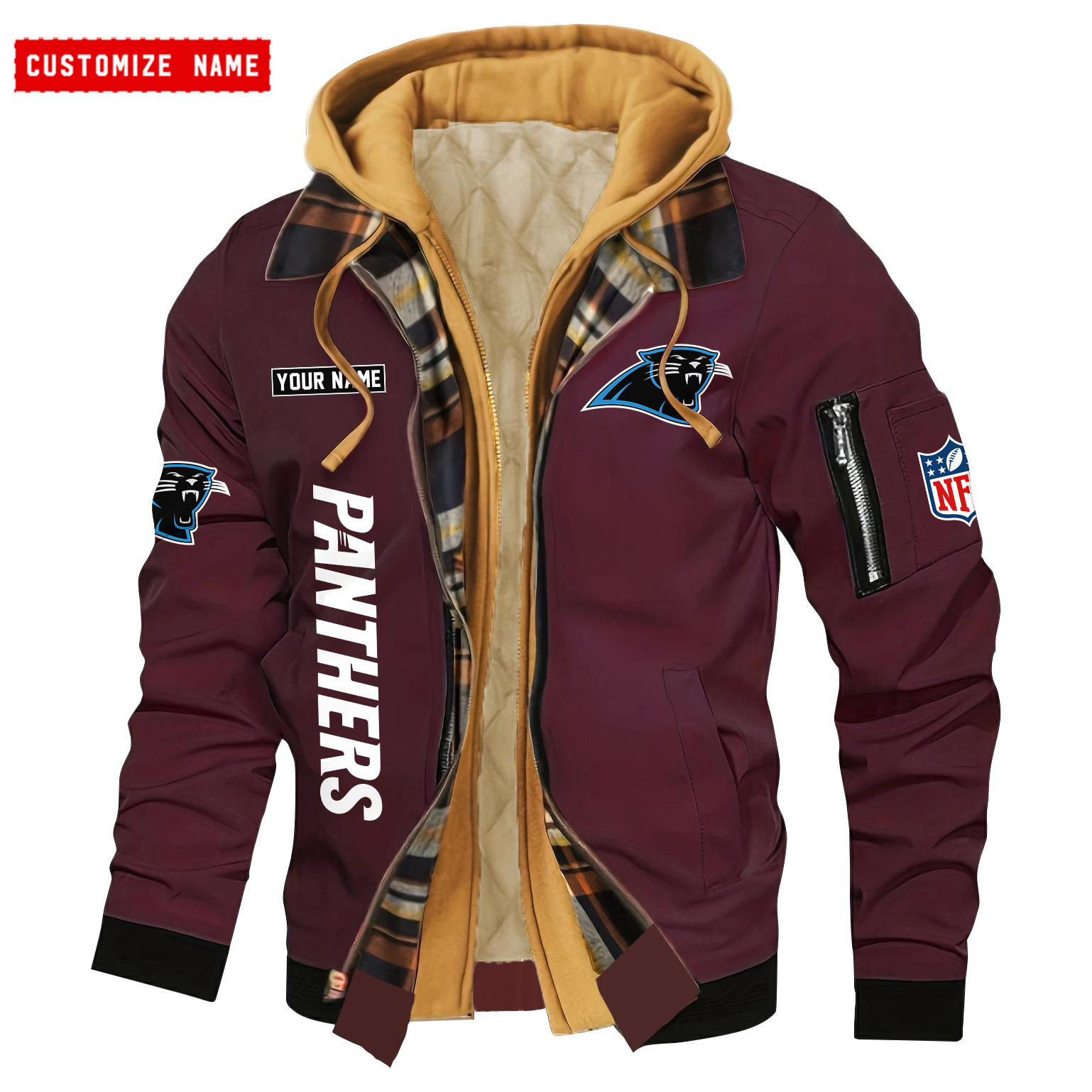 Carolina Panthers Jacket Casual Fake Two Piece Design SPTJCFTPD037