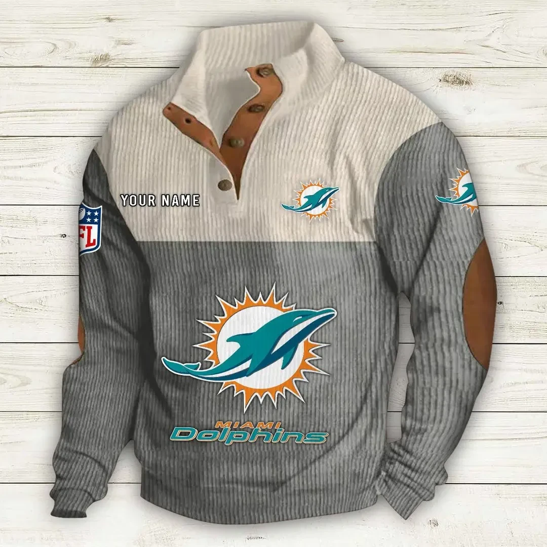 Miami Dolphins Double Stand Collar Sport Hoodie PBI4FWQ