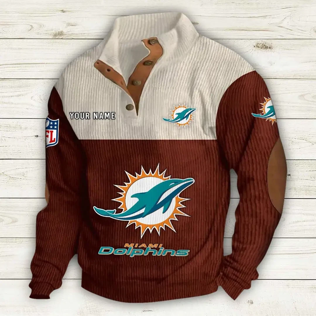 Miami Dolphins Double Stand Collar Sport Hoodie PBI4FWQ