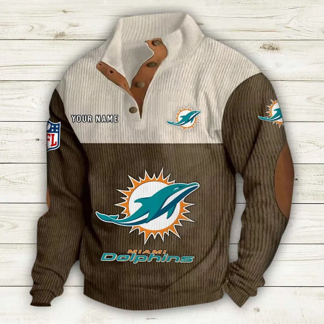 Miami Dolphins Double Stand Collar Sport Hoodie PBI4FWQ