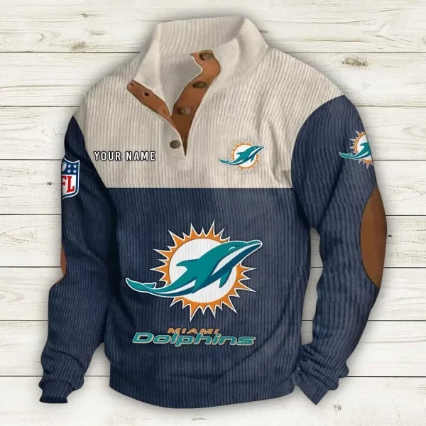 Miami Dolphins Double Stand Collar Sport Hoodie PBI4FWQ