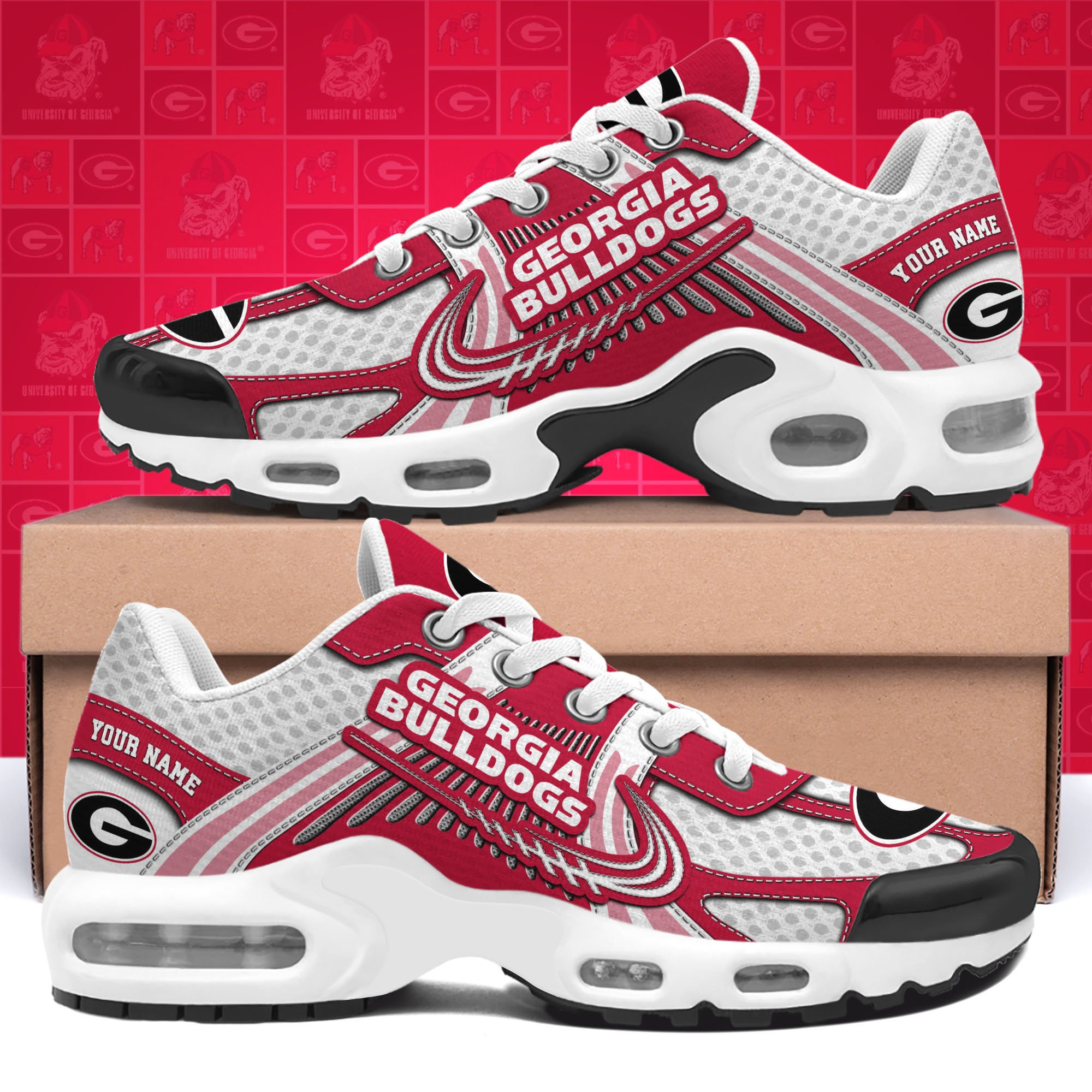 Georgia Bulldogs Football Custom Sport Max Plus Shoes TS467