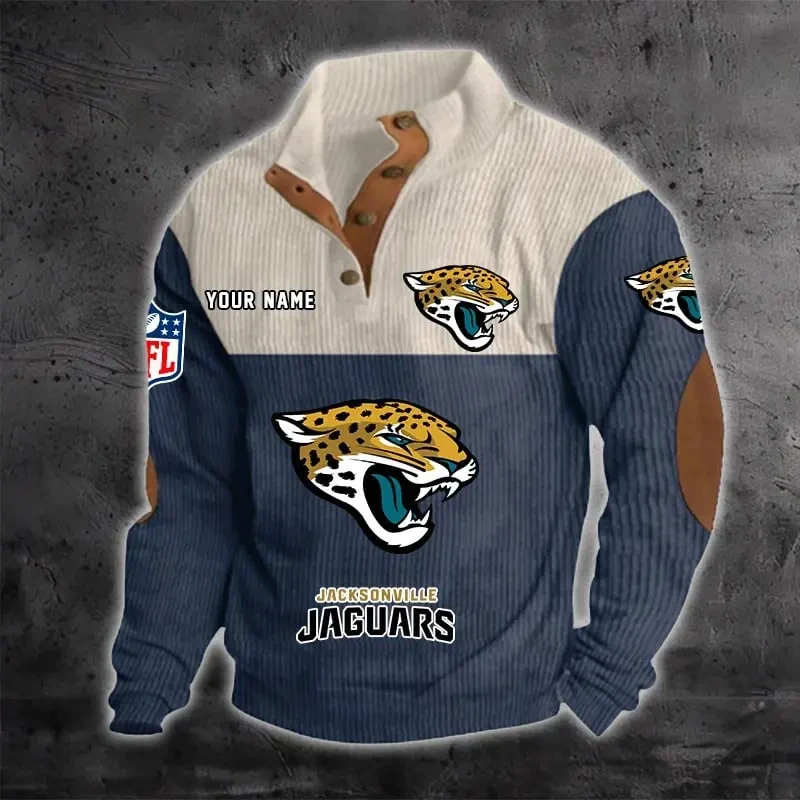 Jacksonville Jaguars Color Block Stand Collar Sweatshirt PBC5S0M