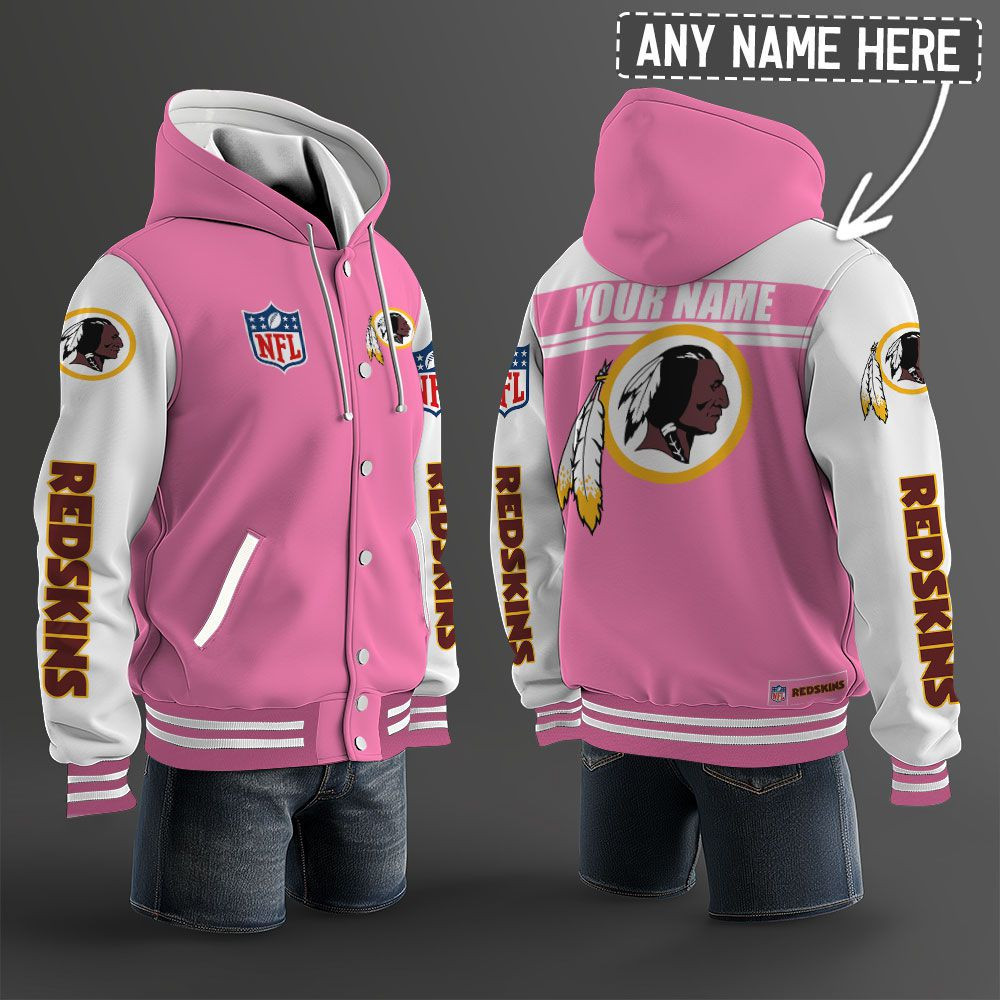 Washington Redskins NFL Hooded Letterman Jacket Custom Name PBQ4QAC