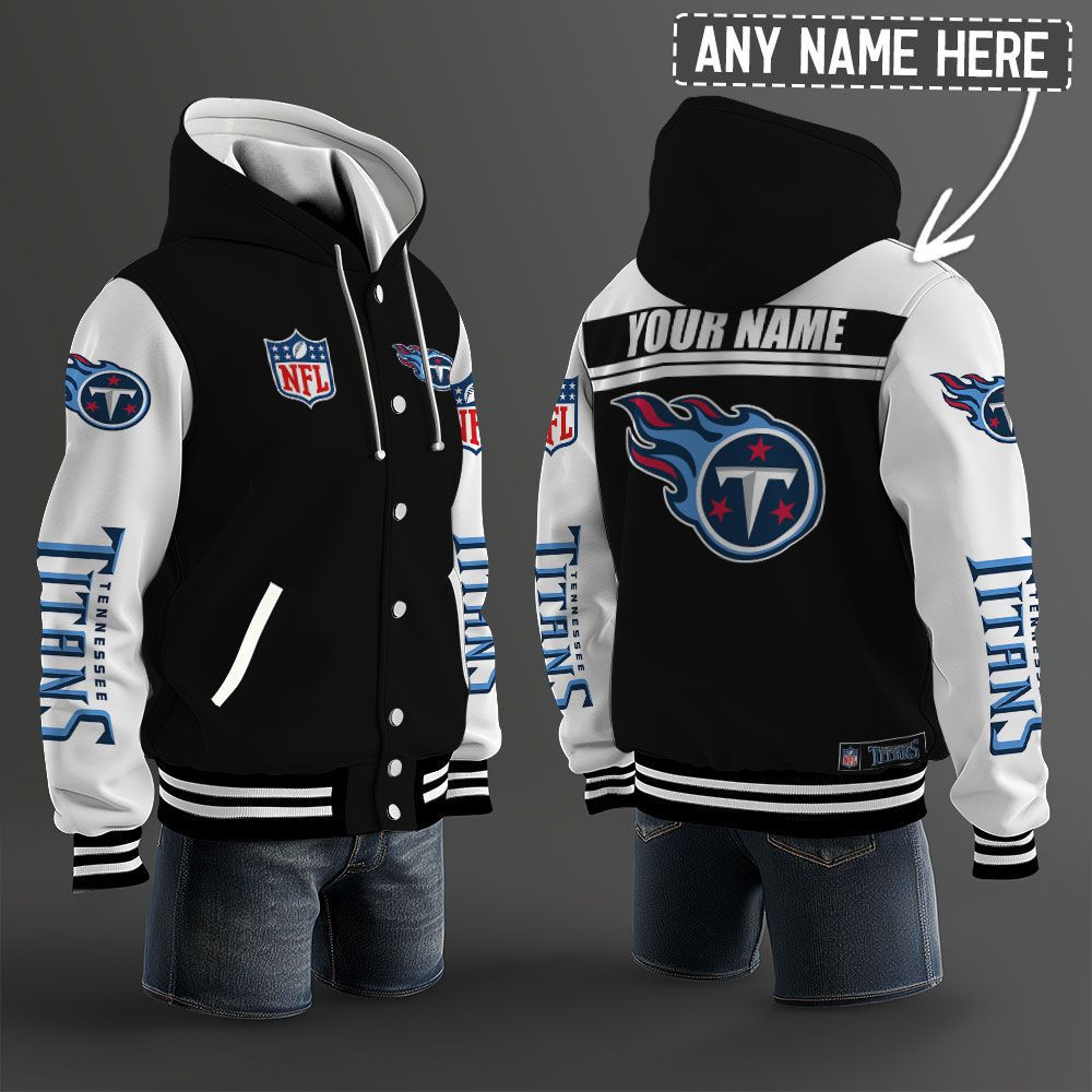 Tennessee Titans NFL Hooded Letterman Jacket Custom Name PB5XX1J