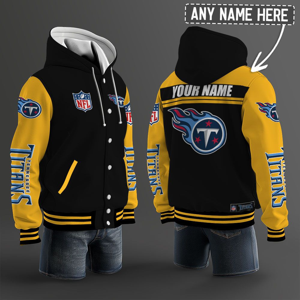 Tennessee Titans NFL Hooded Letterman Jacket Custom Name PB5XX1J