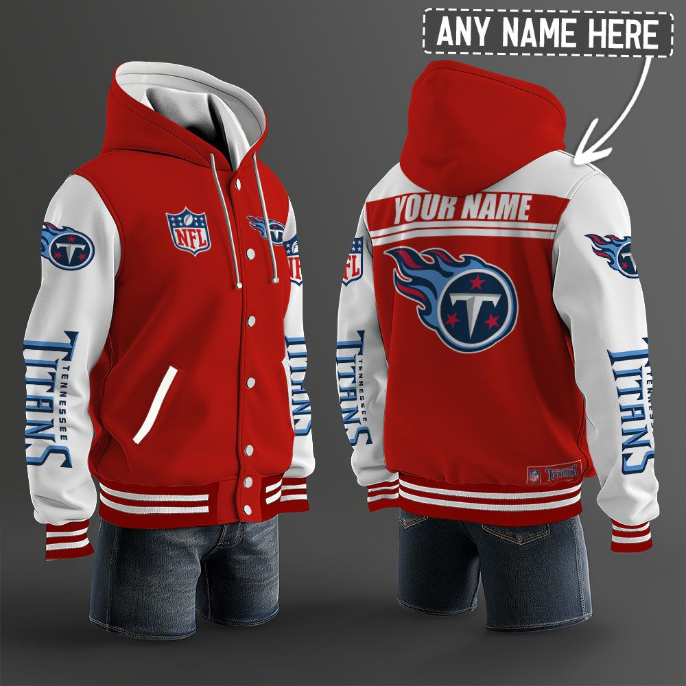 Tennessee Titans NFL Hooded Letterman Jacket Custom Name PB5XX1J