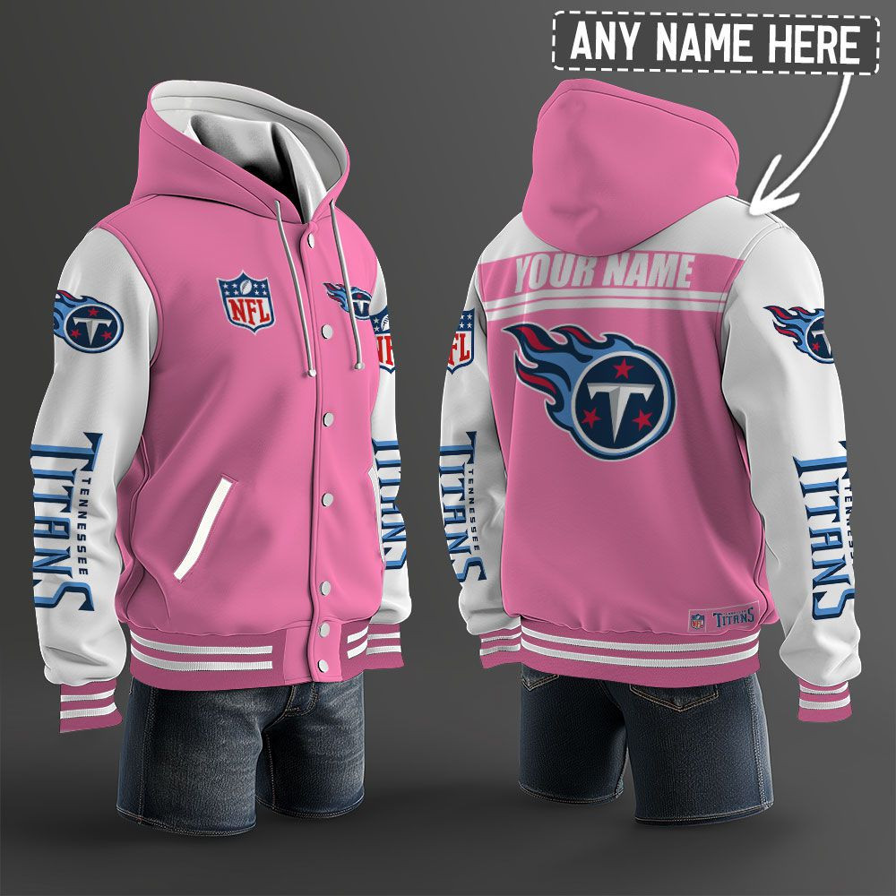 Tennessee Titans NFL Hooded Letterman Jacket Custom Name PB5XX1J