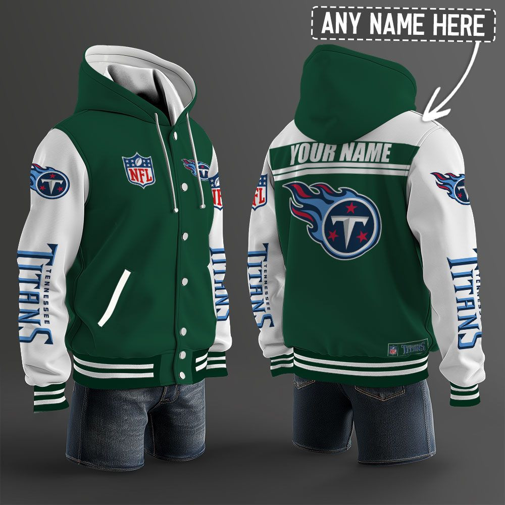 Tennessee Titans NFL Hooded Letterman Jacket Custom Name PB5XX1J