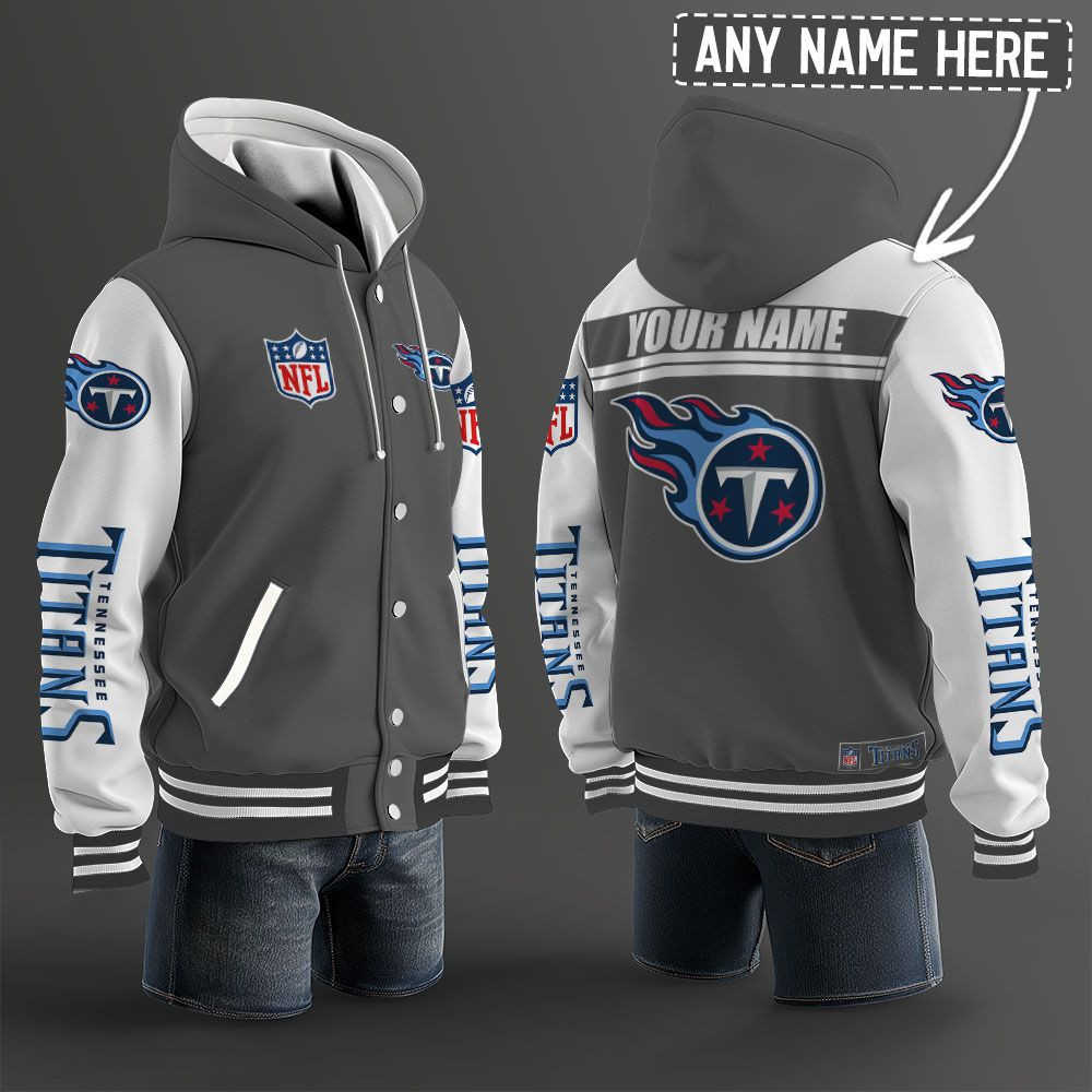 Tennessee Titans NFL Hooded Letterman Jacket Custom Name PB5XX1J