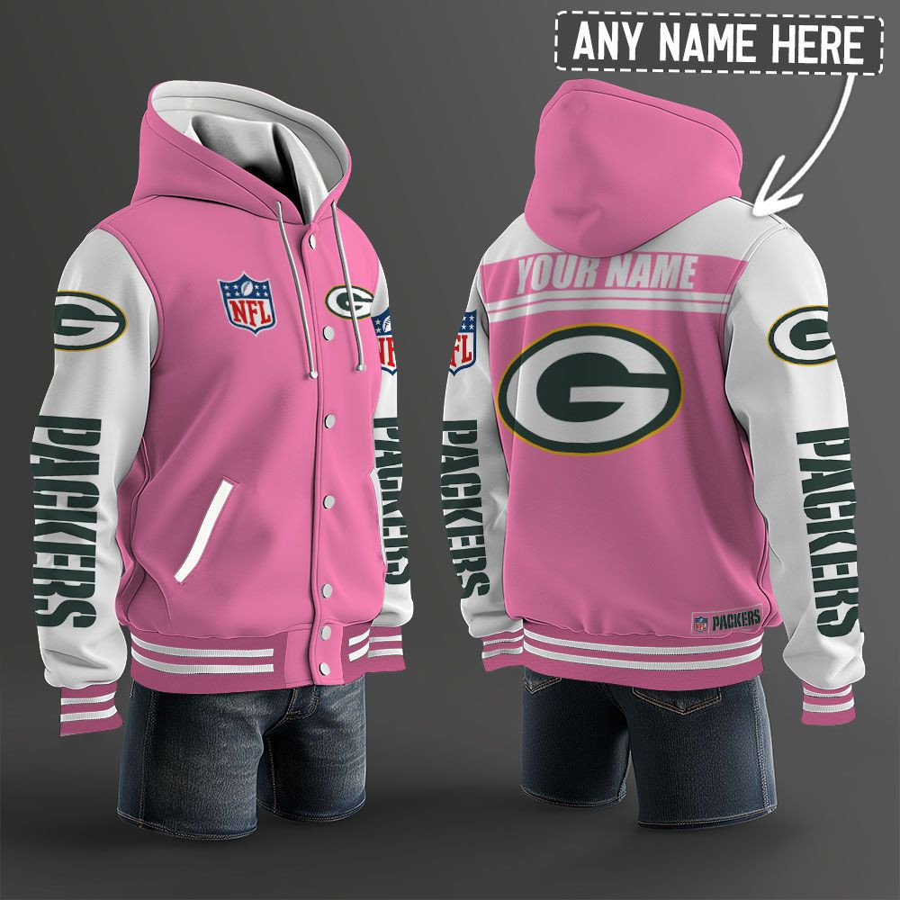 Green Bay Packers NFL Hooded Letterman Jacket Custom Name PB7M5HH