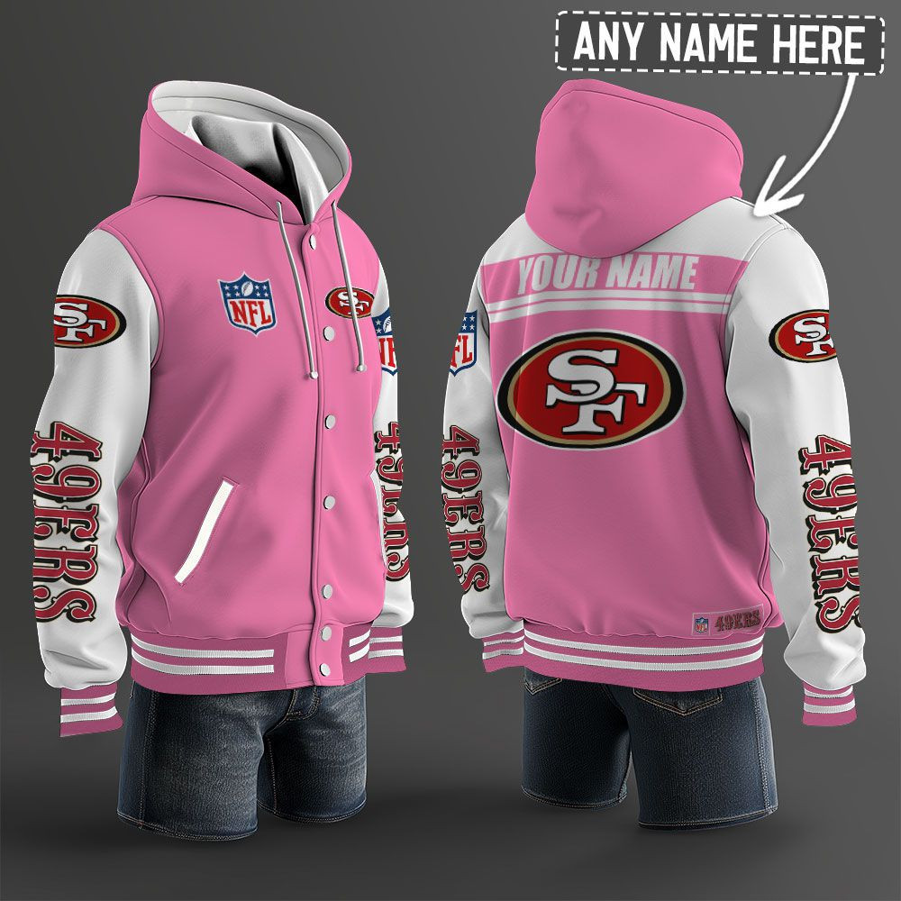 San Francisco 49ers NFL Hooded Letterman Jacket Custom Name PB3VW5J