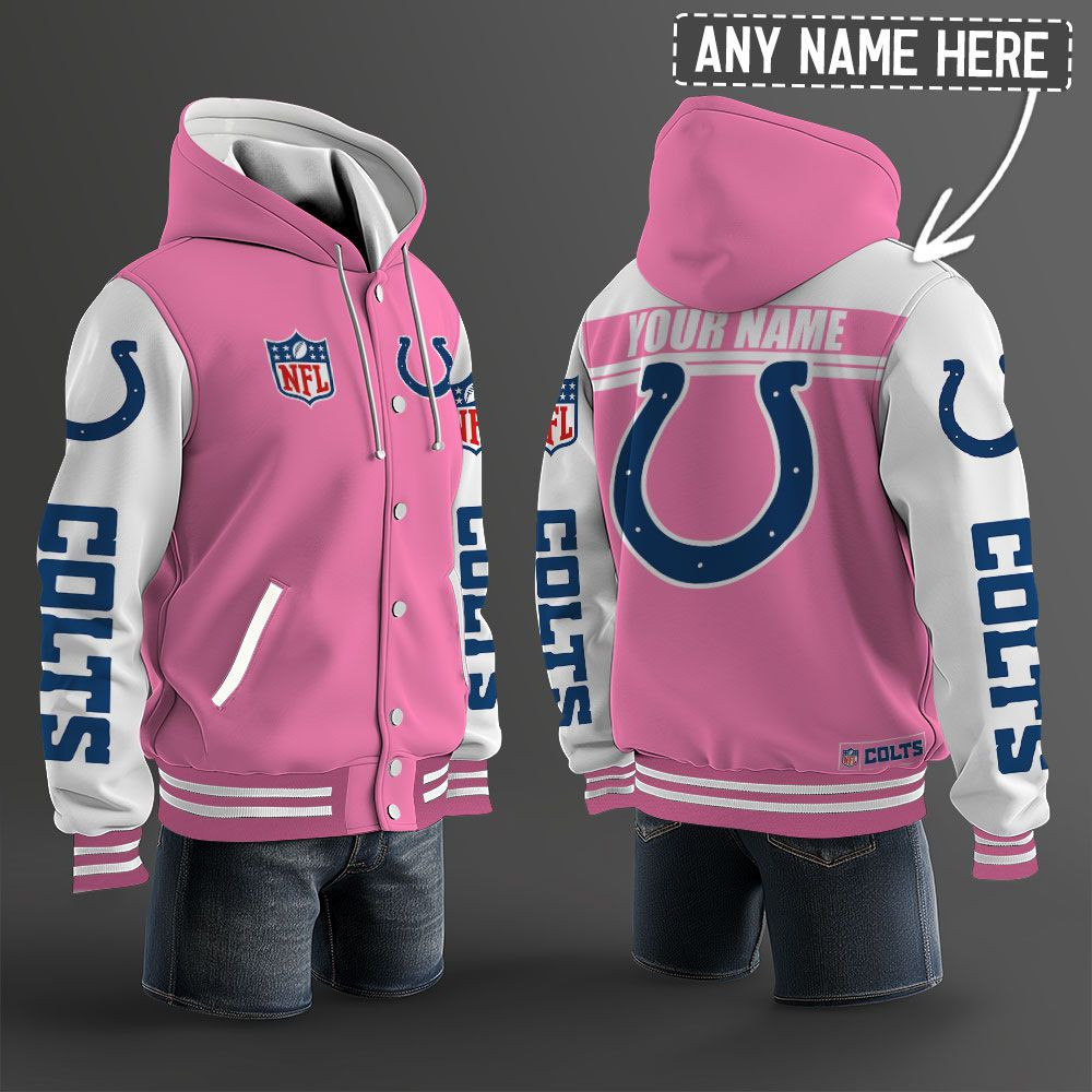 Indianapolis Colts NFL Hooded Letterman Jacket Custom Name PB028QR