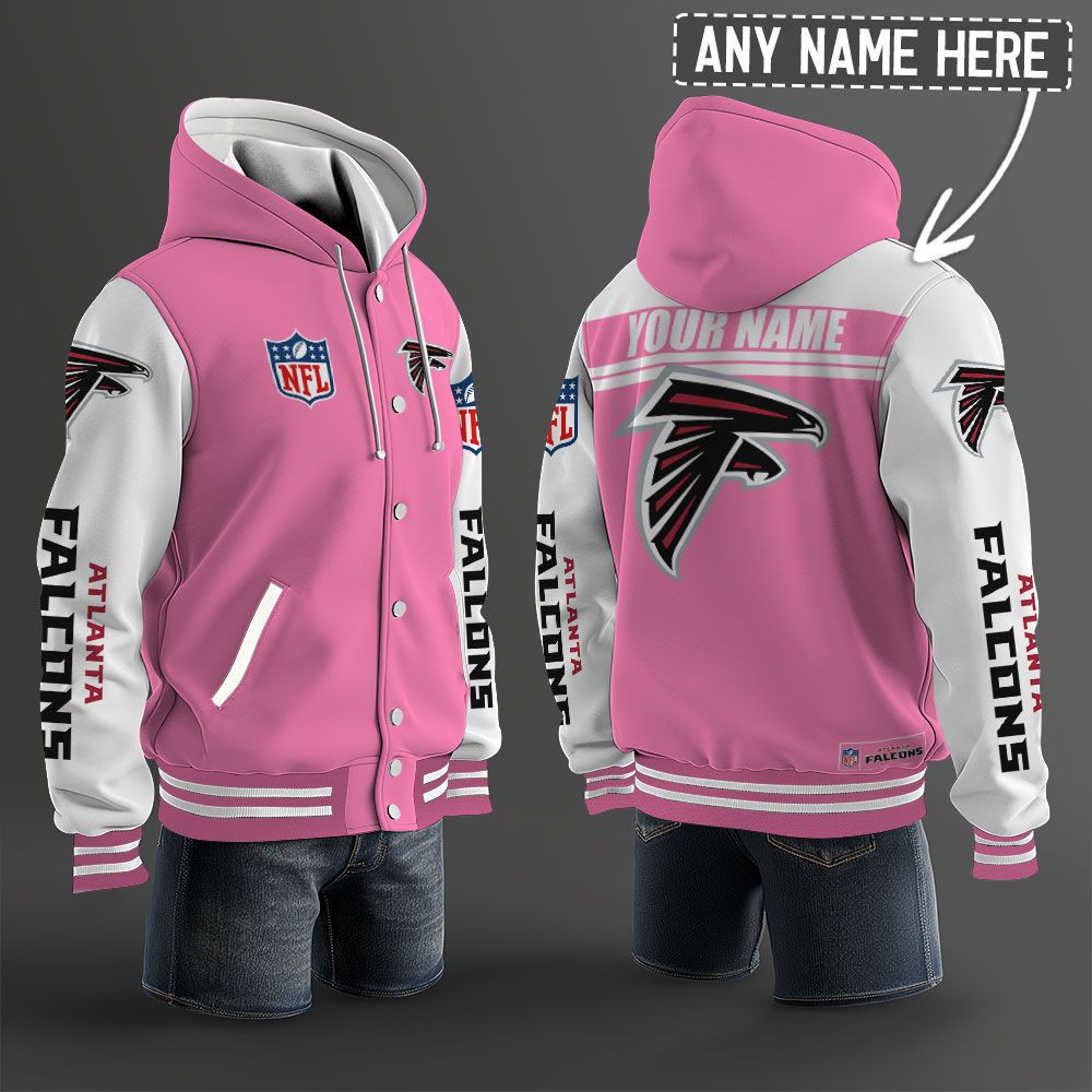 Atlanta Falcons NFL Hooded Letterman Jacket Custom Name PBNJJ79