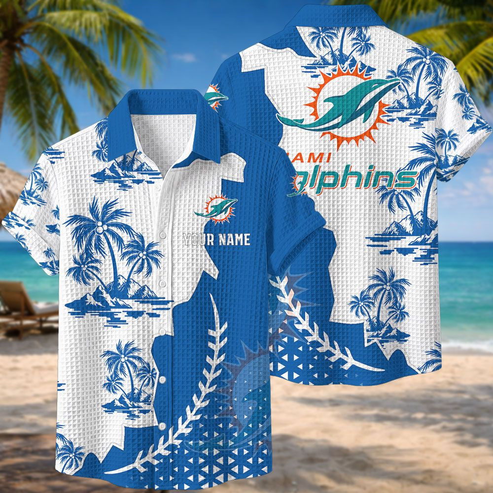 Miami Dolphins NFL Waffle Hawaiian Shirt BRDCT3DA1933