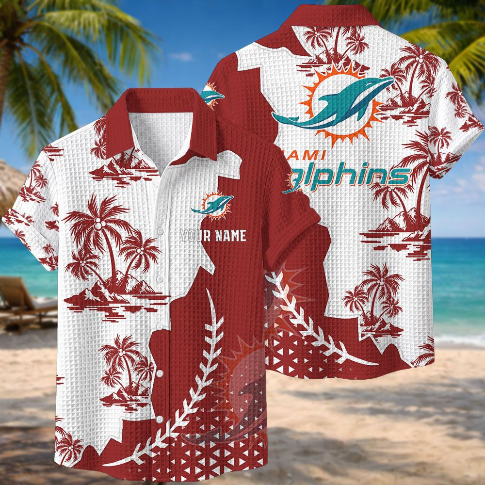 Miami Dolphins NFL Waffle Hawaiian Shirt PBRZQK9