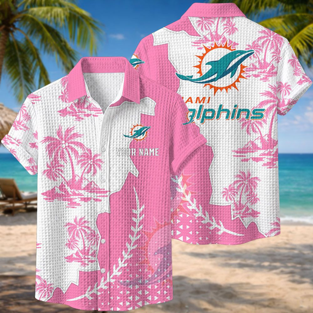 Miami Dolphins NFL Waffle Hawaiian Shirt PBRZQK9