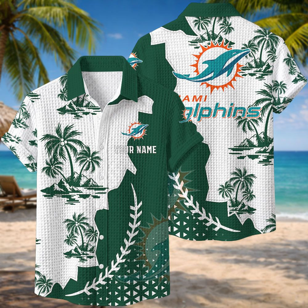 Miami Dolphins NFL Waffle Hawaiian Shirt PBRZQK9