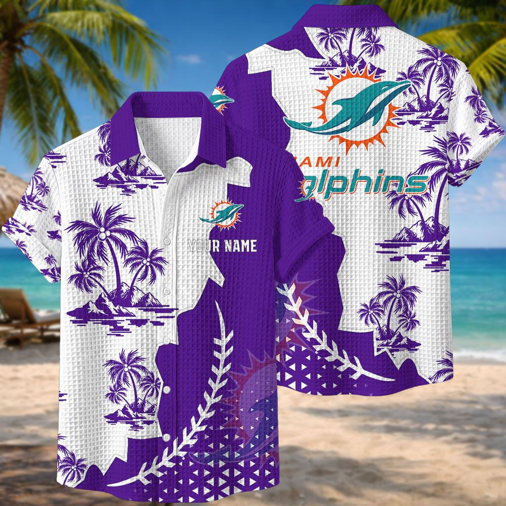 Miami Dolphins NFL Waffle Hawaiian Shirt PBRZQK9