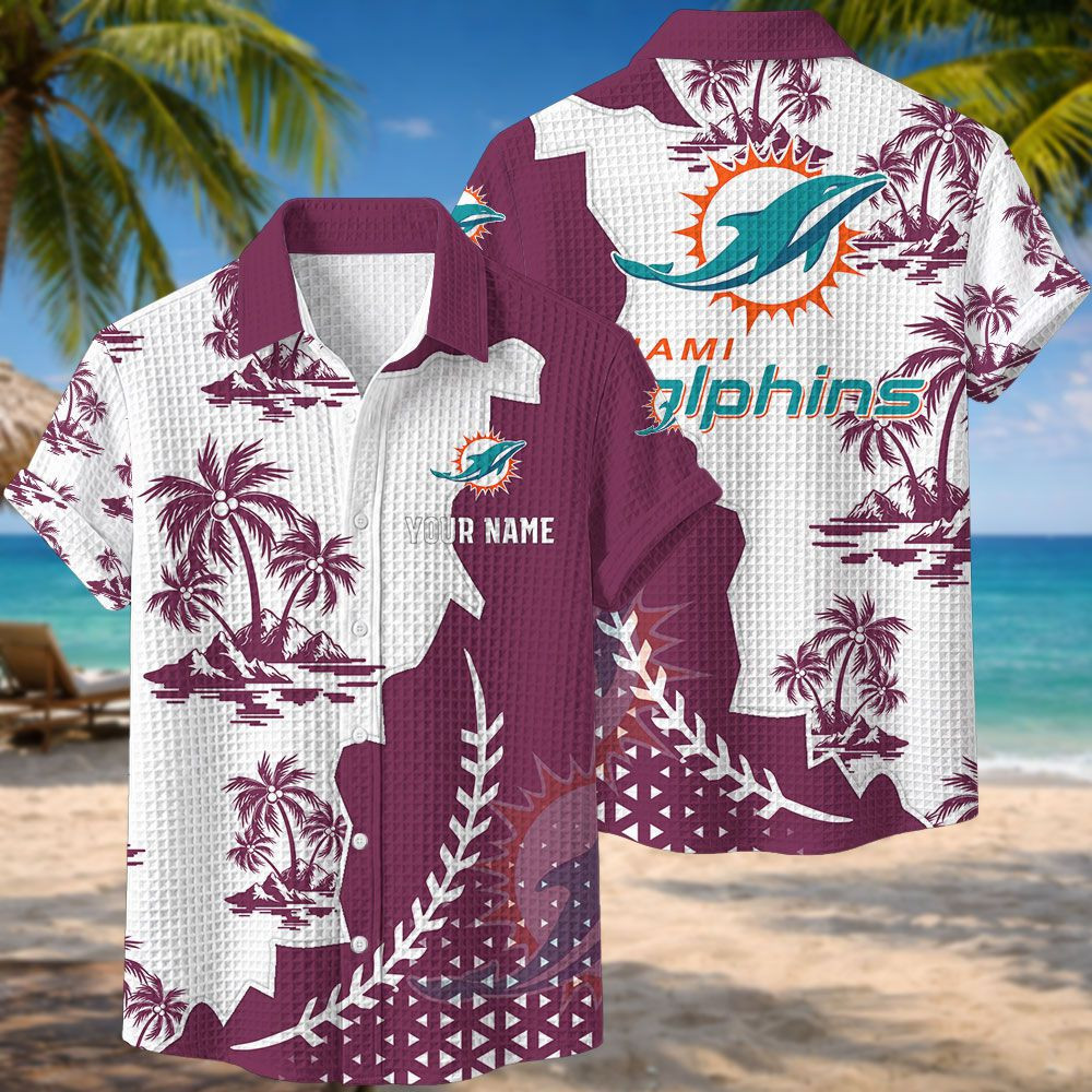 Miami Dolphins NFL Waffle Hawaiian Shirt PBRZQK9