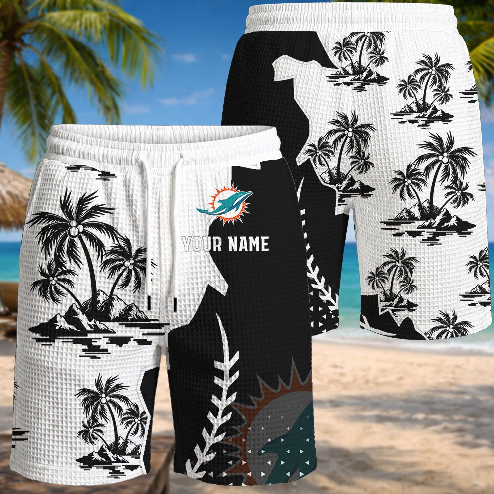 Miami Dolphins NFL Waffle Hawaiian Shirt PBRZQK9