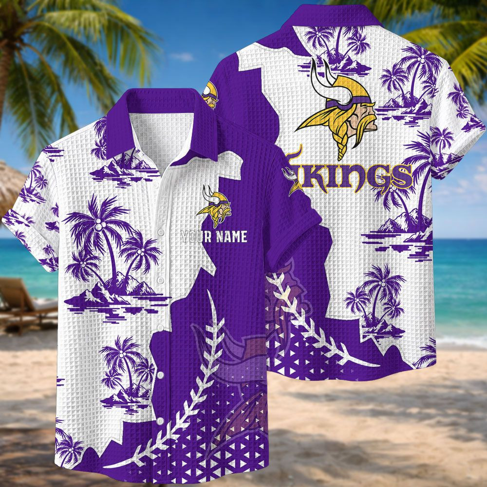 Minnesota Vikings NFL Waffle Hawaiian Shirt BRDCT3DA2033