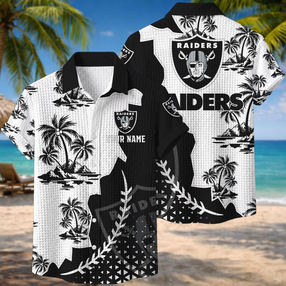 Las Vegas Raiders NFL Waffle Hawaiian Shirt BRDCT3DA2533