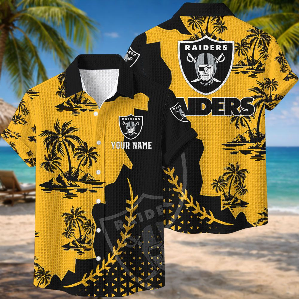 Las Vegas Raiders NFL Waffle Hawaiian Shirt PB0OU6K