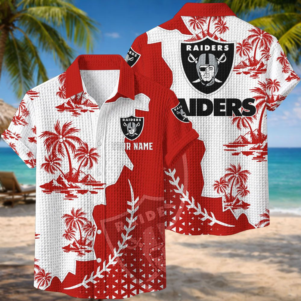 Las Vegas Raiders NFL Waffle Hawaiian Shirt PB0OU6K