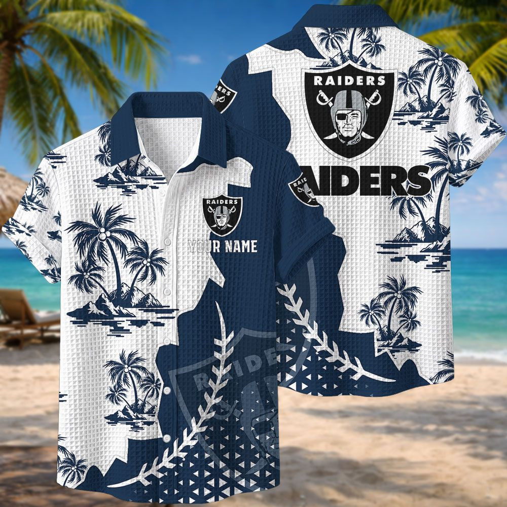 Las Vegas Raiders NFL Waffle Hawaiian Shirt PB0OU6K