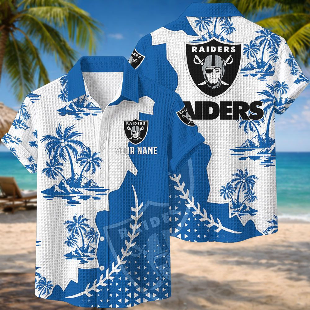 Las Vegas Raiders NFL Waffle Hawaiian Shirt PB0OU6K