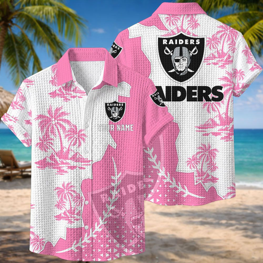 Las Vegas Raiders NFL Waffle Hawaiian Shirt PB0OU6K
