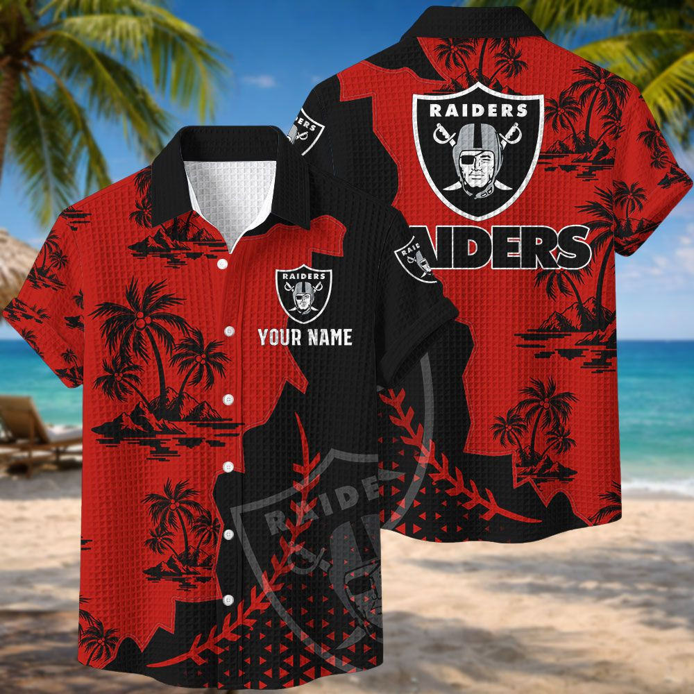 Las Vegas Raiders NFL Waffle Hawaiian Shirt PB0OU6K