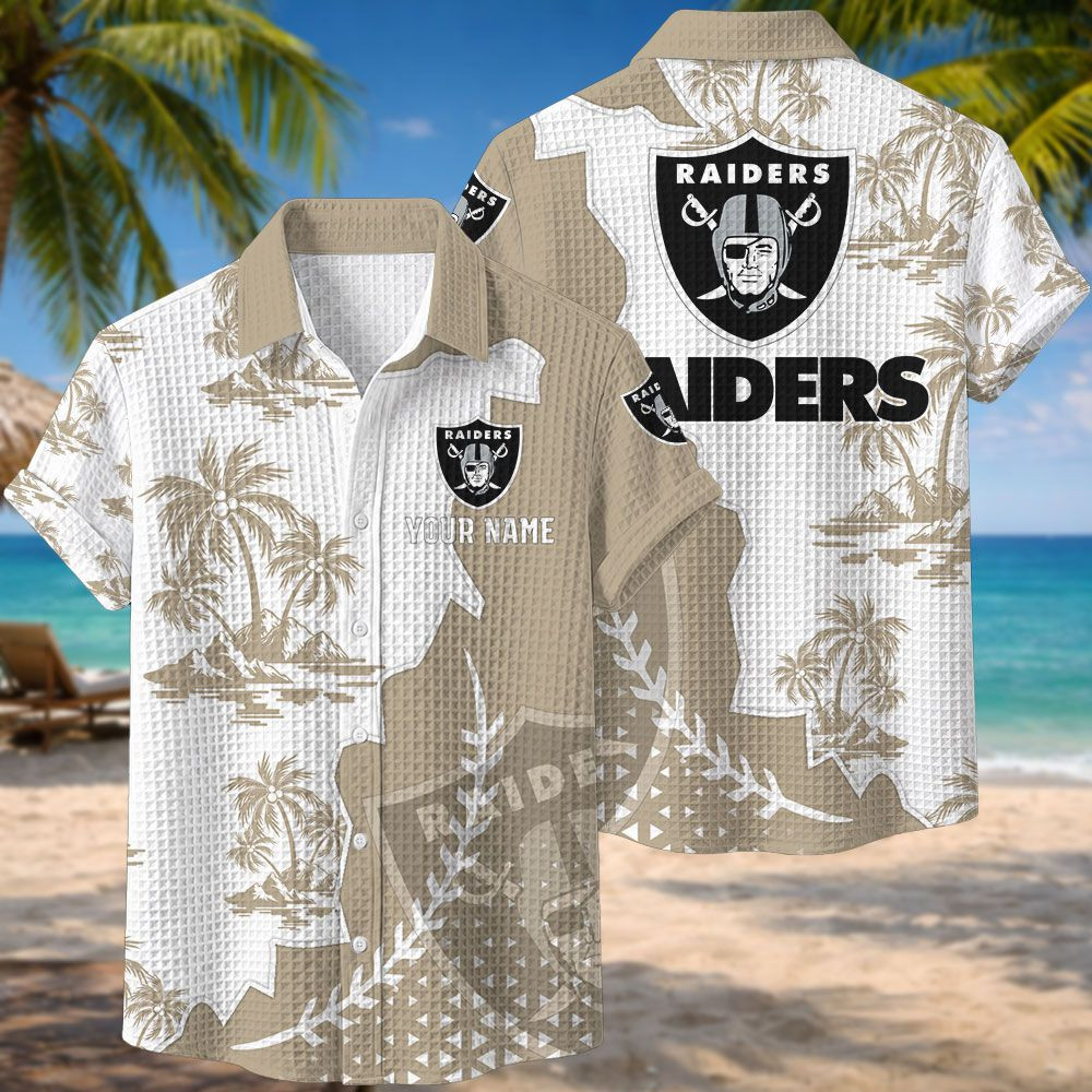 Las Vegas Raiders NFL Waffle Hawaiian Shirt PB0OU6K