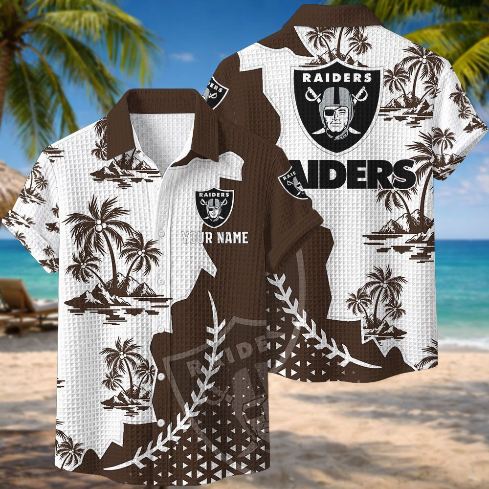 Las Vegas Raiders NFL Waffle Hawaiian Shirt PB0OU6K