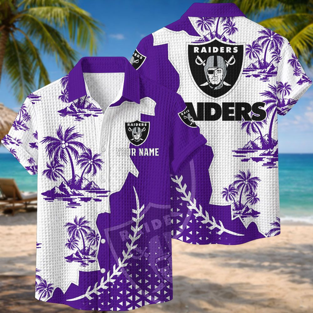 Las Vegas Raiders NFL Waffle Hawaiian Shirt PB0OU6K