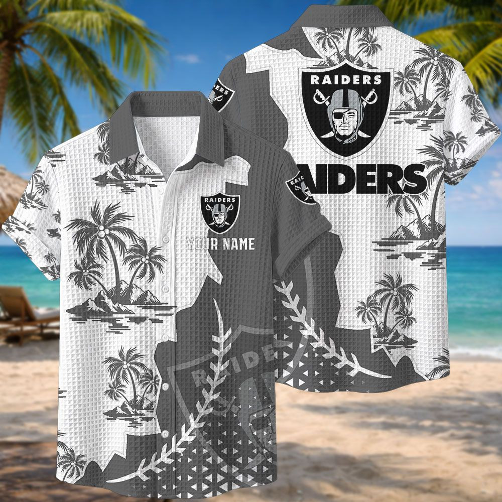 Las Vegas Raiders NFL Waffle Hawaiian Shirt PB0OU6K