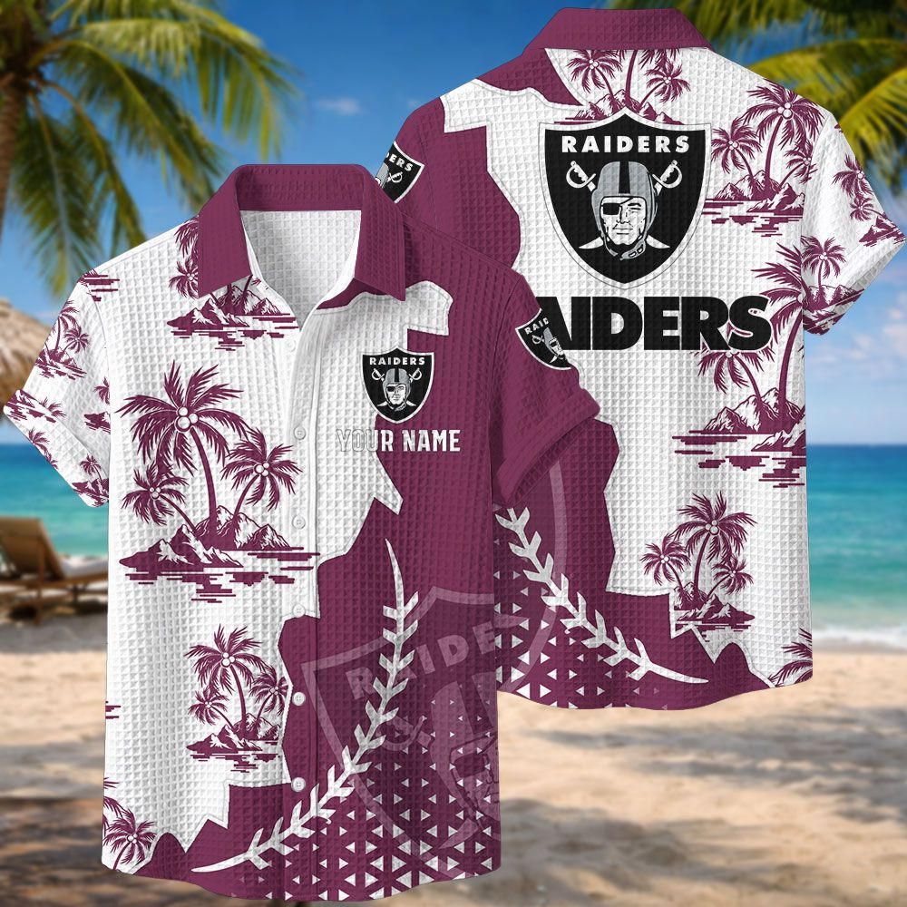 Las Vegas Raiders NFL Waffle Hawaiian Shirt PB0OU6K