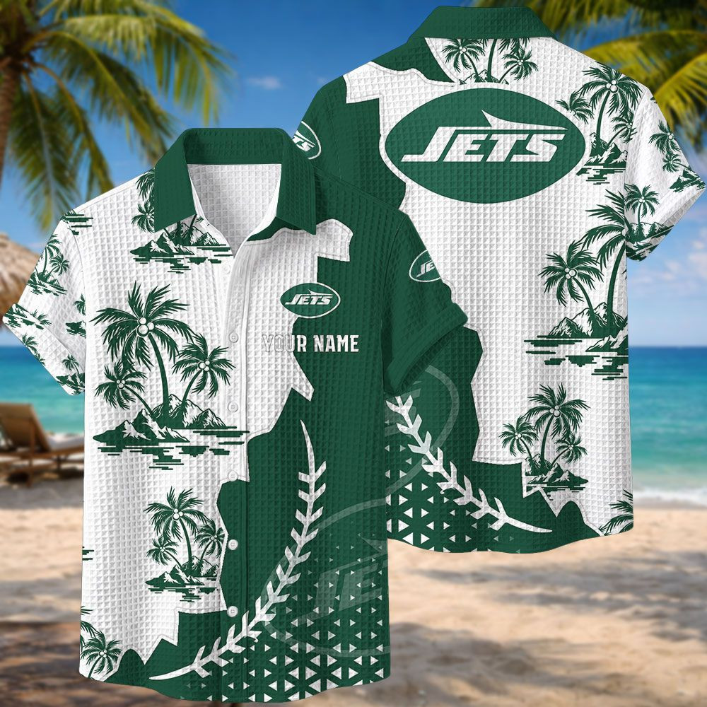 New York Jets NFL Waffle Hawaiian Shirt BRDCT3DA2433