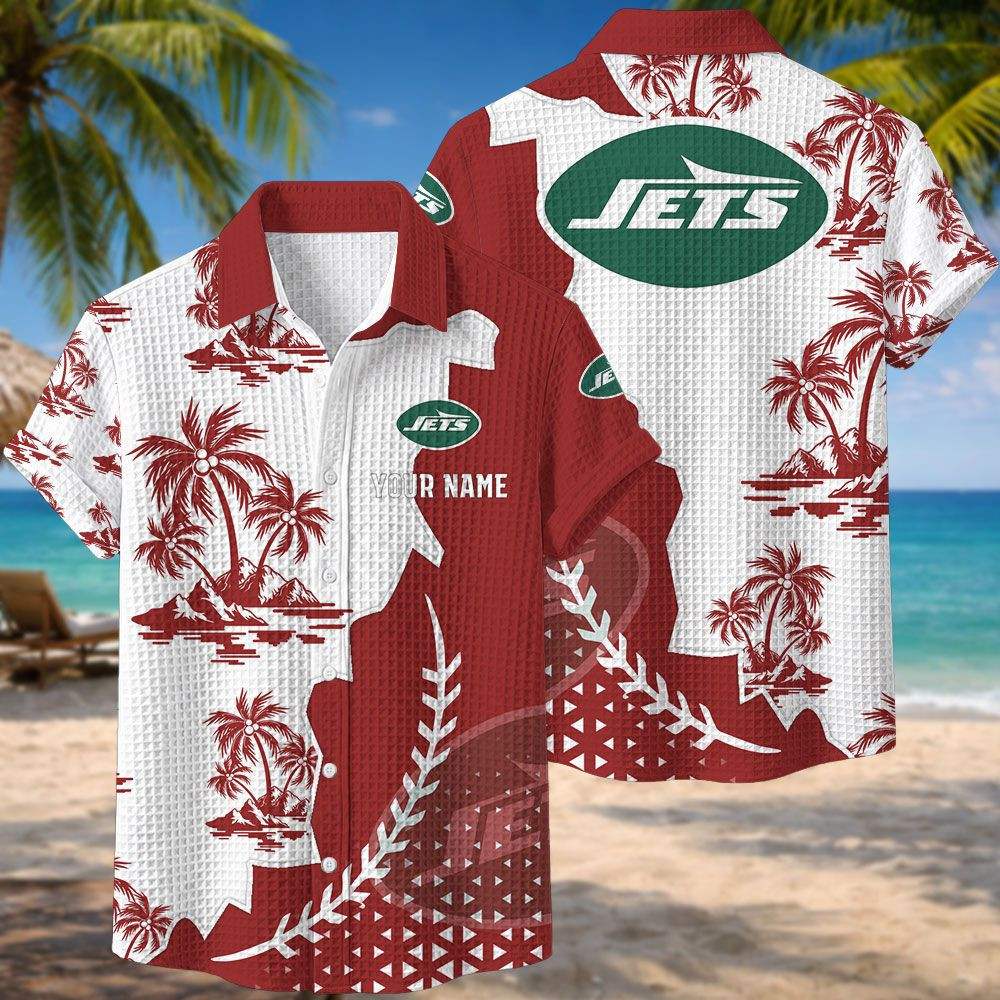 New York Jets NFL Waffle Hawaiian Shirt PBVK2A7