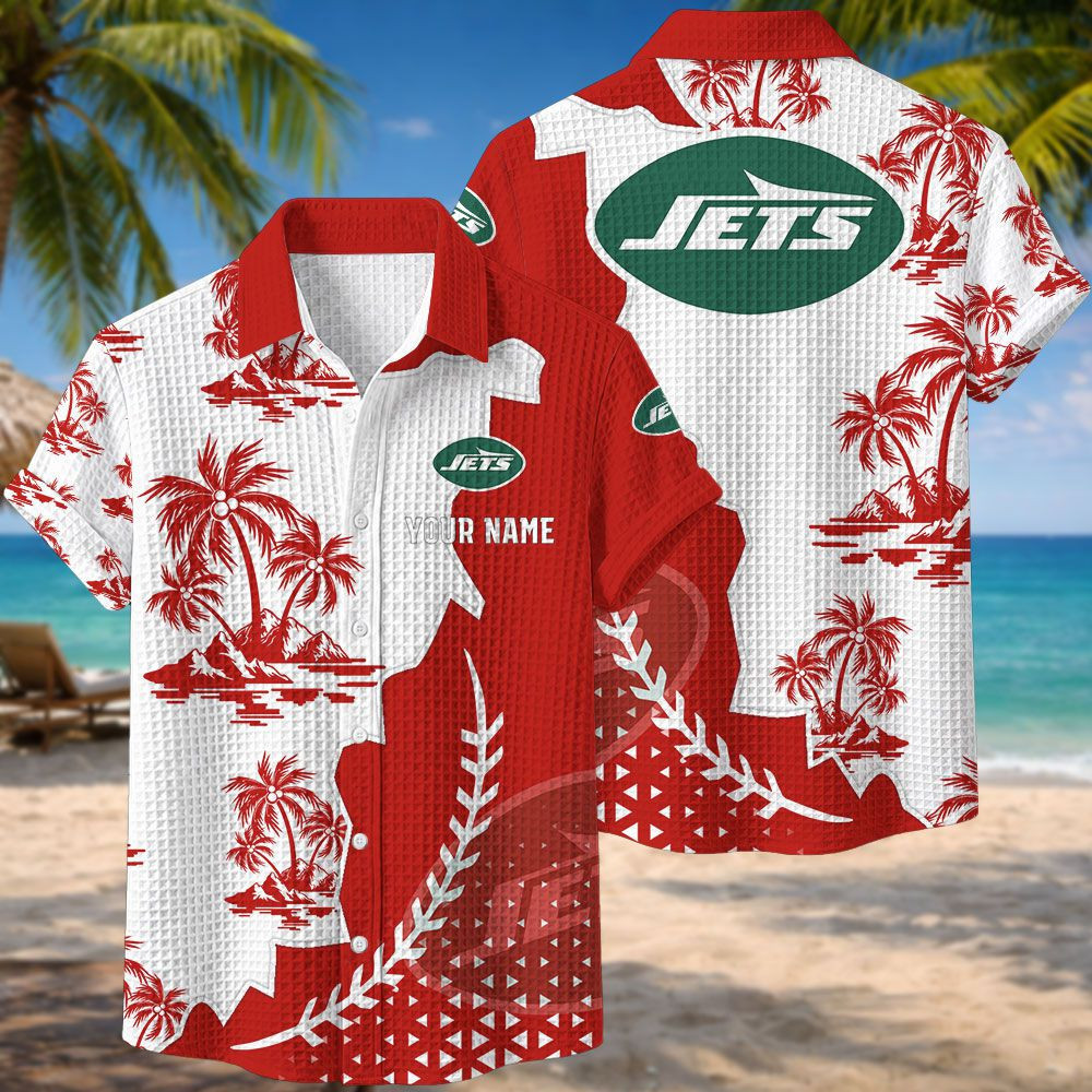 New York Jets NFL Waffle Hawaiian Shirt PBVK2A7