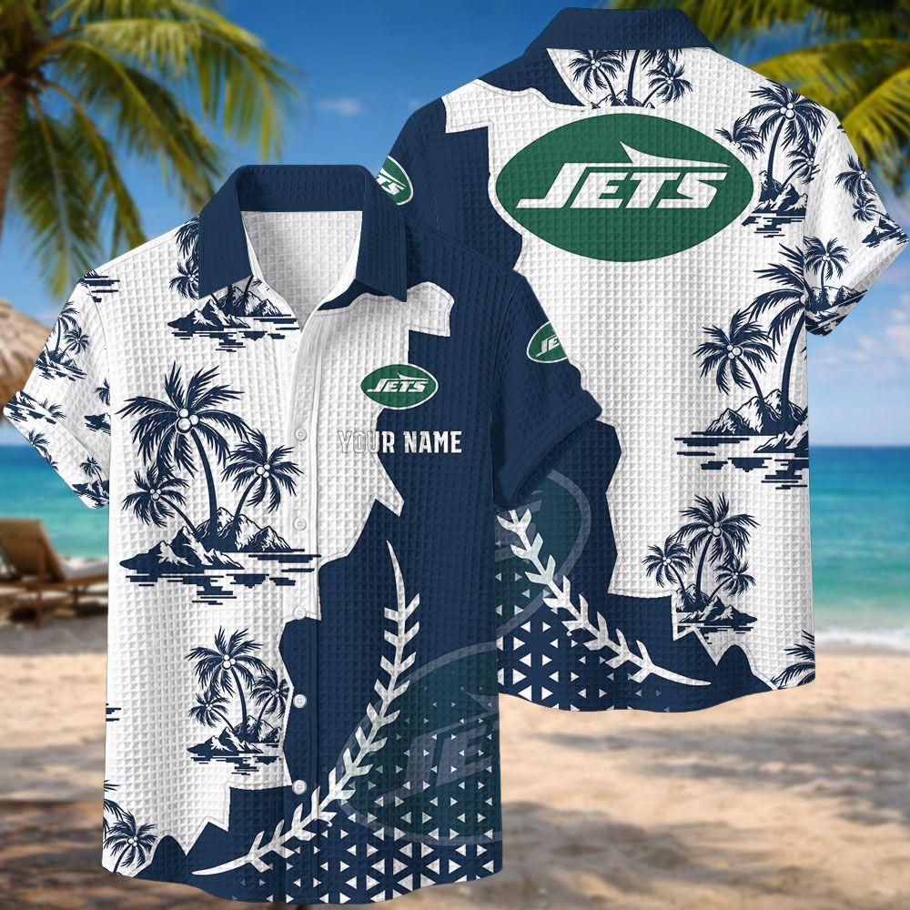 New York Jets NFL Waffle Hawaiian Shirt PBVK2A7
