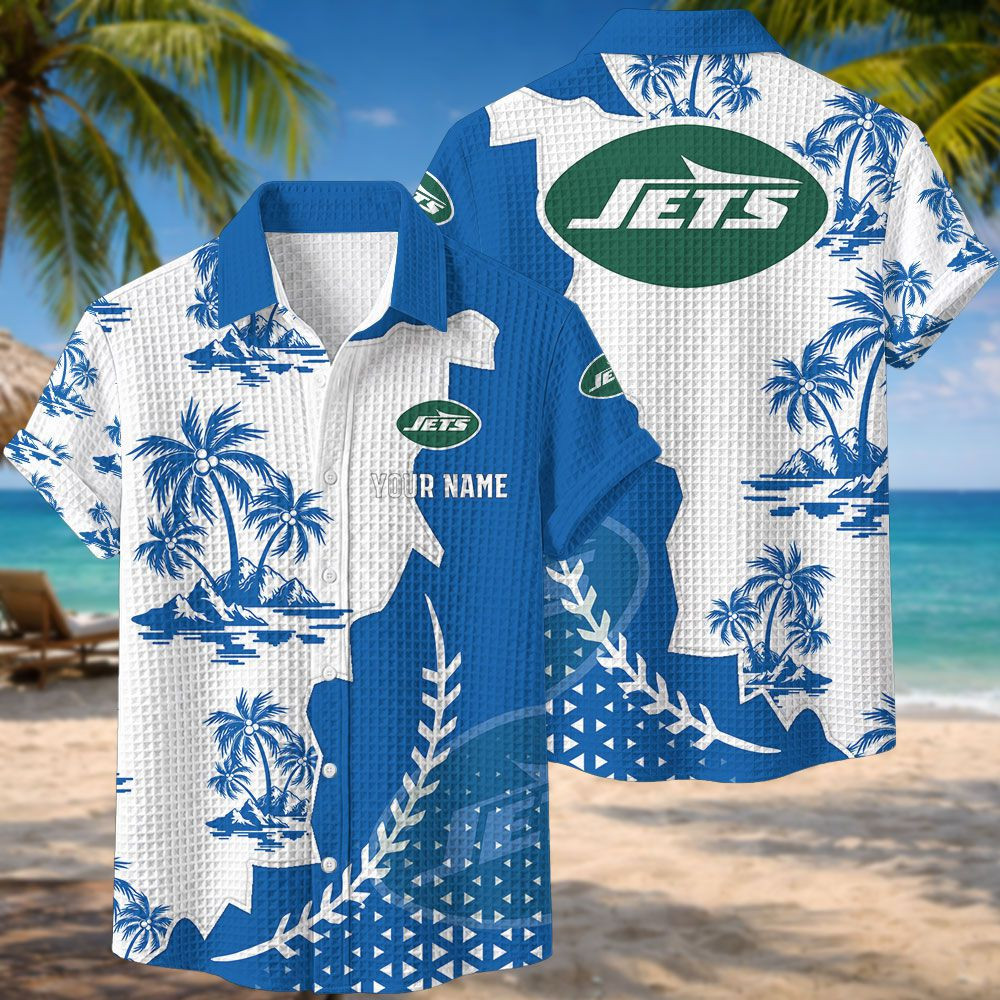 New York Jets NFL Waffle Hawaiian Shirt PBVK2A7