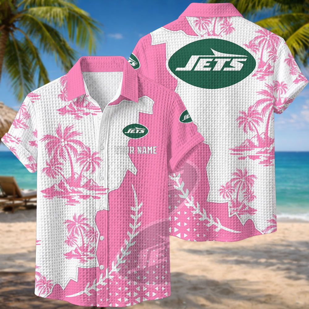 New York Jets NFL Waffle Hawaiian Shirt PBVK2A7