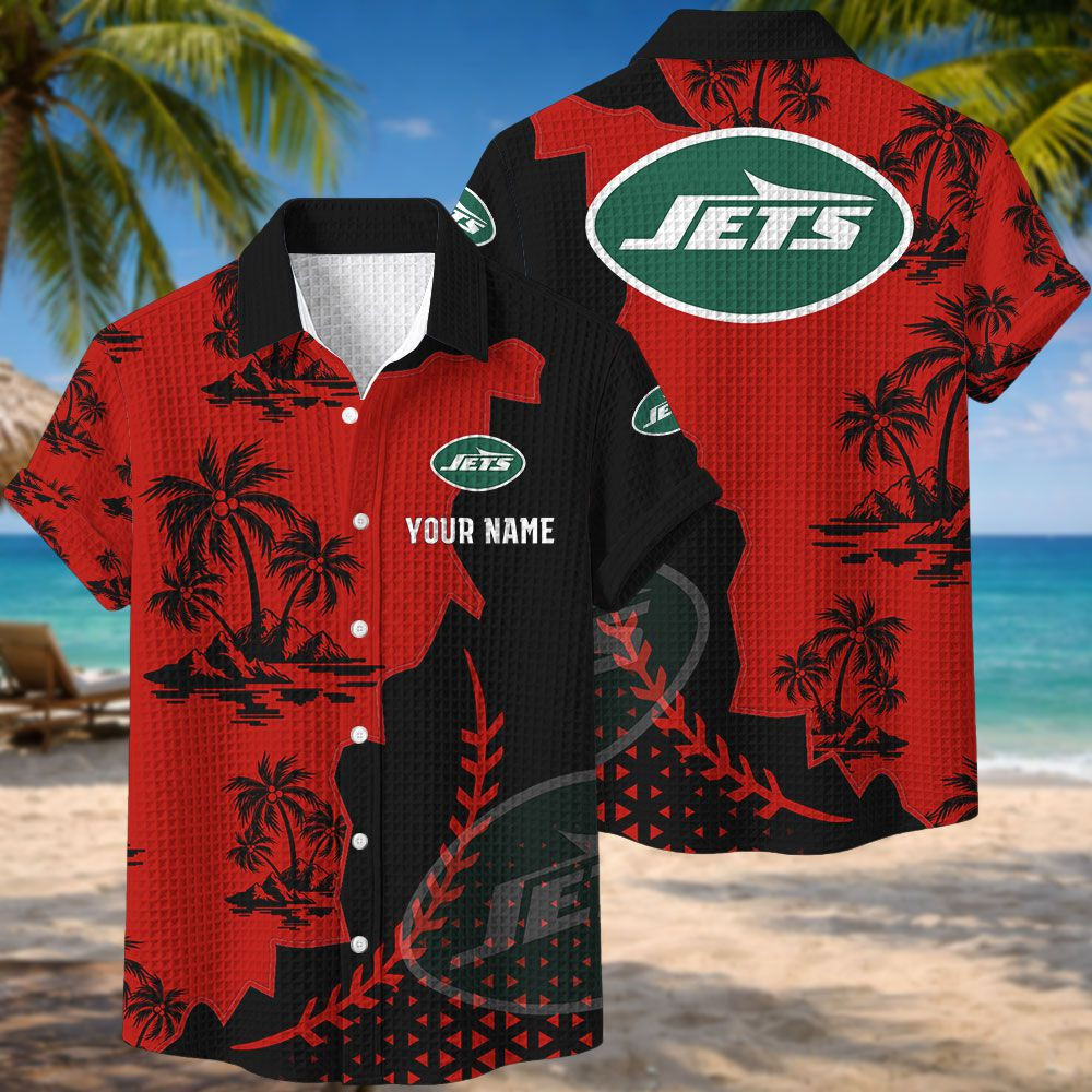 New York Jets NFL Waffle Hawaiian Shirt PBVK2A7