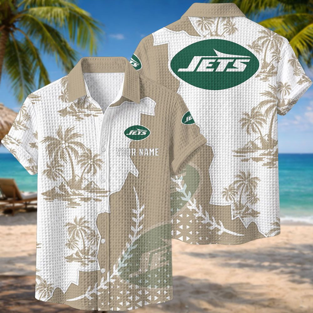 New York Jets NFL Waffle Hawaiian Shirt PBVK2A7