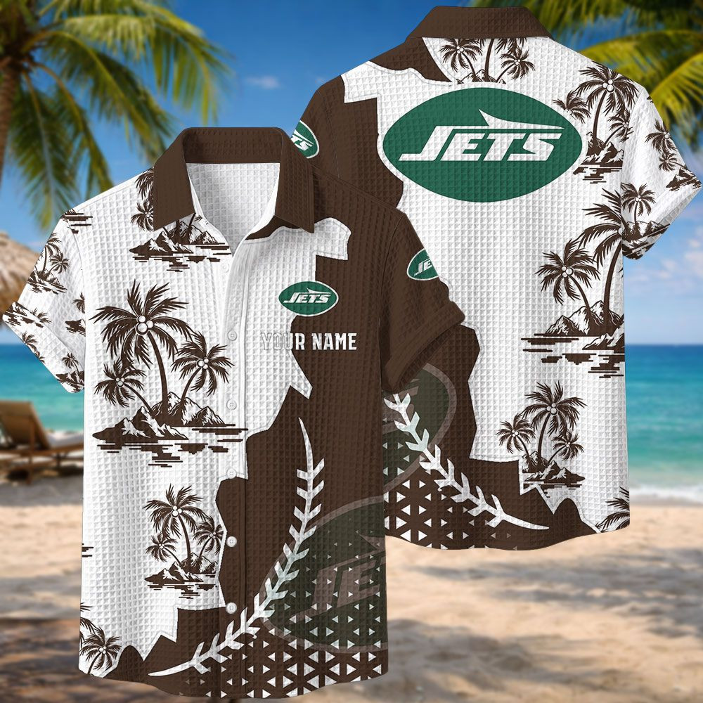 New York Jets NFL Waffle Hawaiian Shirt PBVK2A7